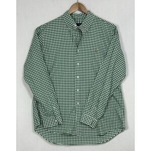 Polo Ralph Lauren Shirt XLarge Green White Gingham Check Long Sleeve Button Down